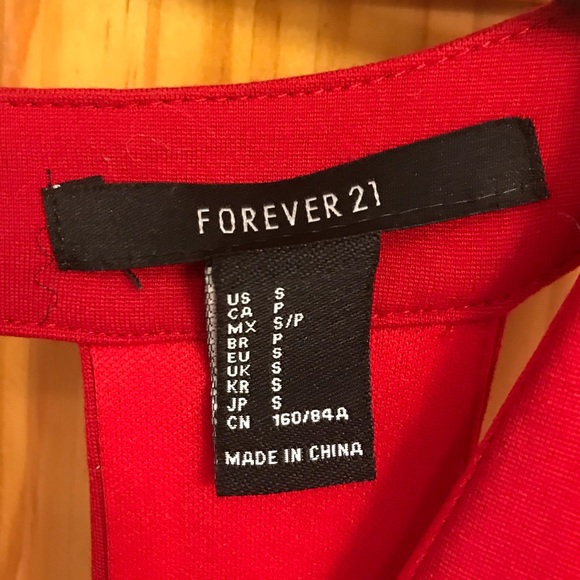 Small Red Dress w/ Plunging Neckline - Picture 4 of 4